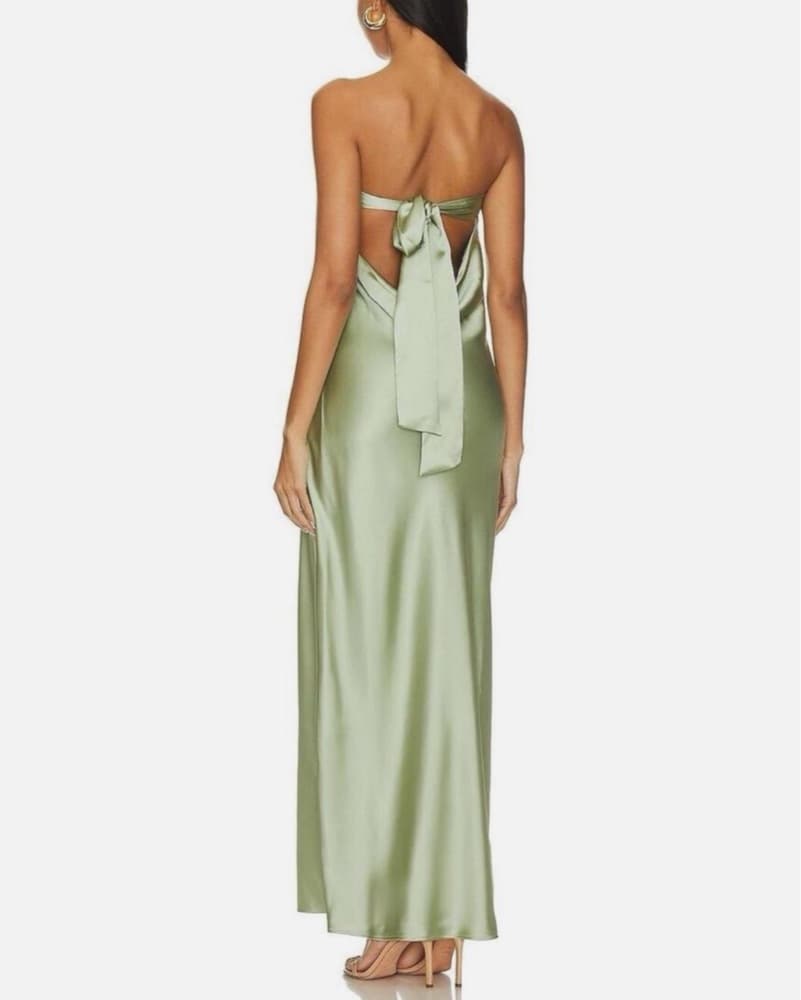 WeWoreWhat Sage Satin Maxi Dress - Image 1