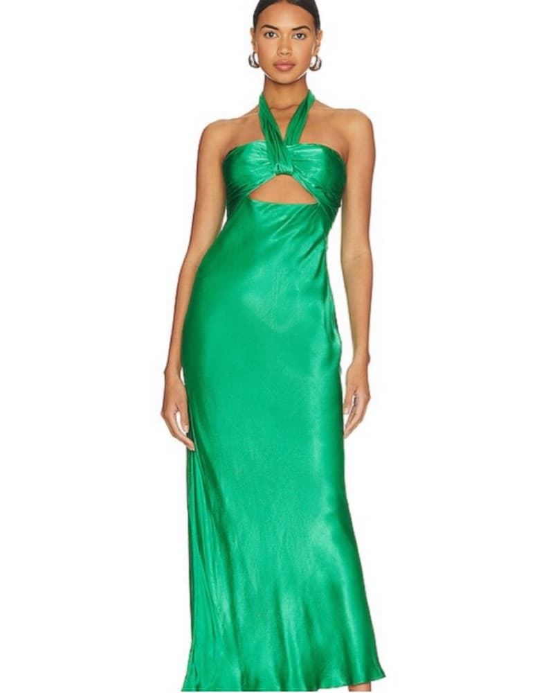 Shona Joy 	Lana Ruched Halter Midi Dress - Image 1