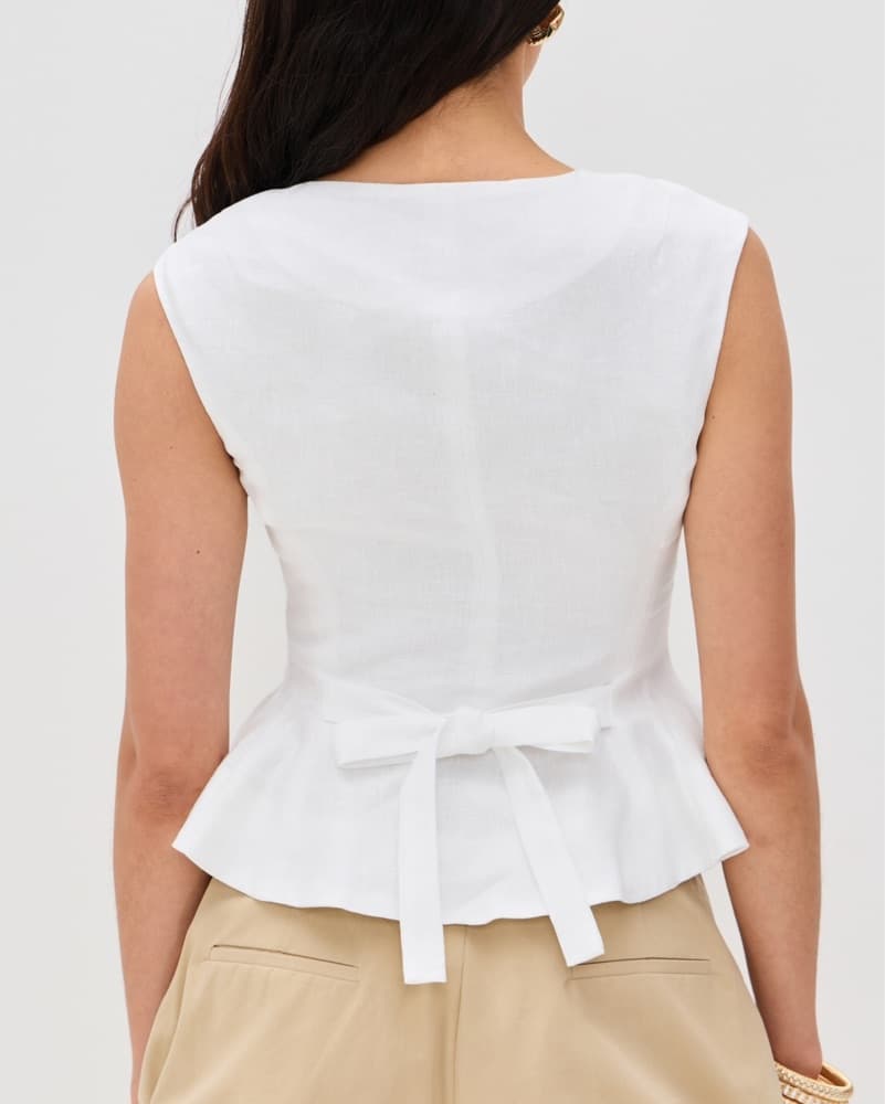 Reformation Paolina Linen Top - Image 3