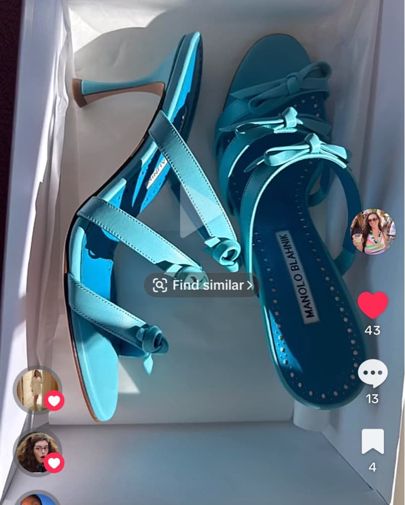 Manolo Blahnik Blue Heel Sandals - Image 2