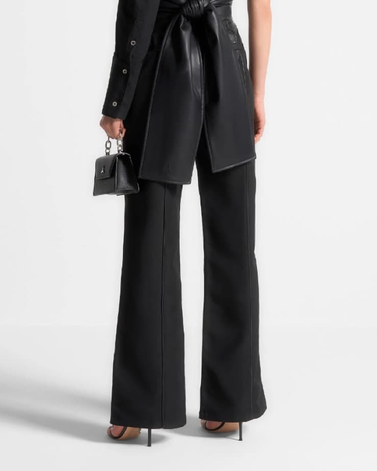 Maniere De Voir Black Faux Leather Pants - Image 1