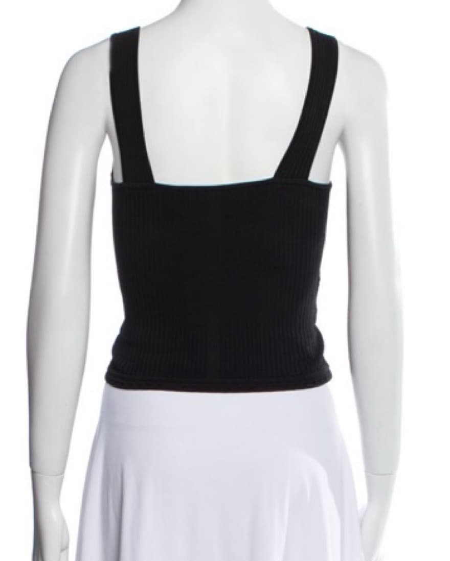 Black Knit Cross-front Simkhai Top - Image 2