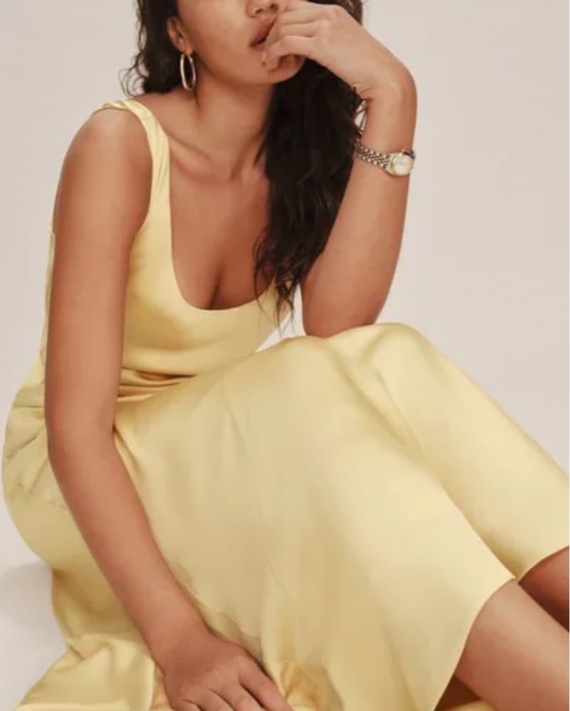 Reformation Saphira Satin Dress - Image 1