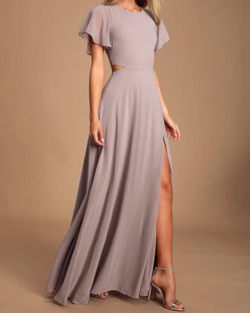 Dusty Lavender Cutout Dress - Image 1