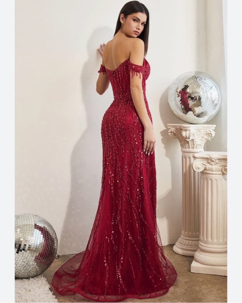 Off The Shoulder Red Dress - Image 2