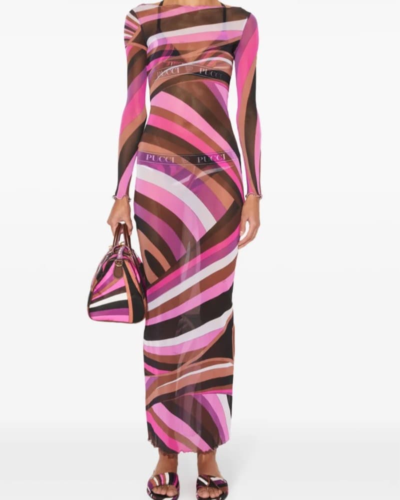  PUCCI Iride sheer tulle maxi dress - Image 3