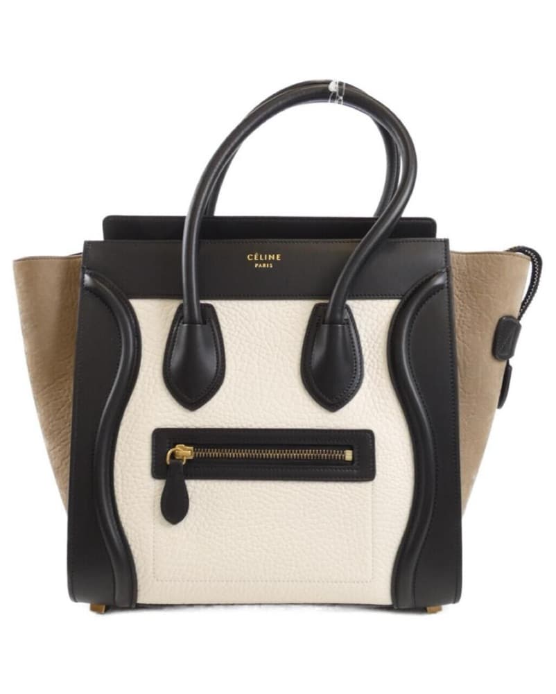 Celine Luggage Tote in Beige and Black - Image 1