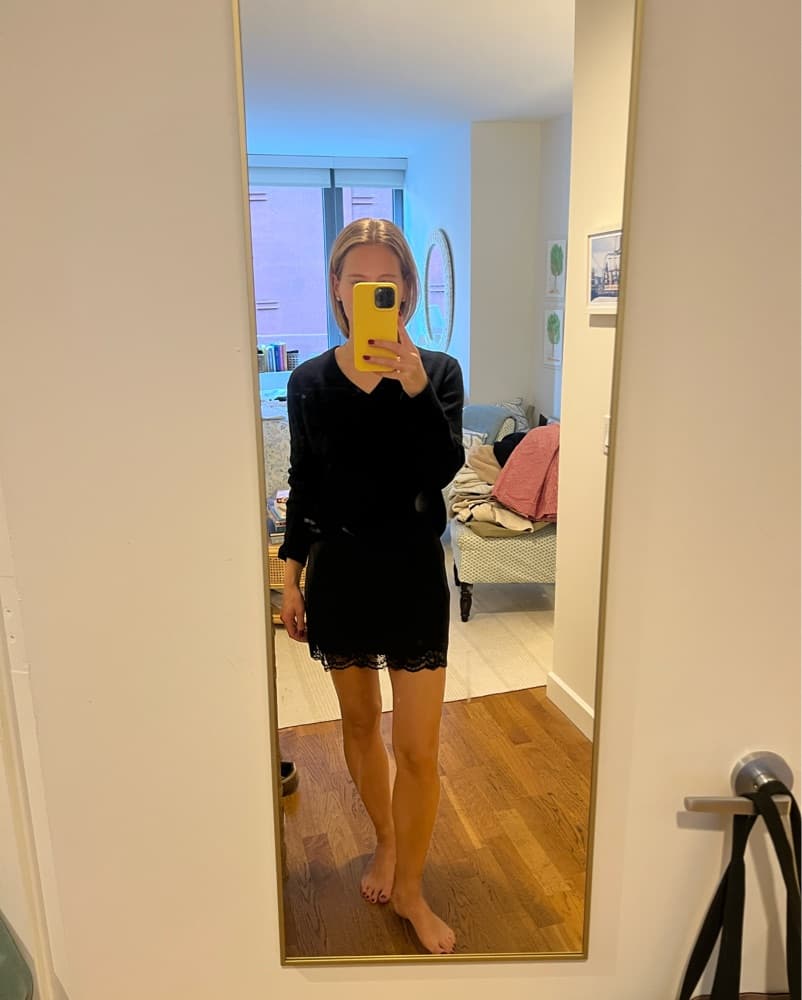 Reformation Black Silk Mini Skirt 0 - Image 3