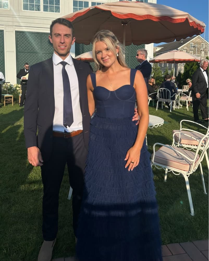 Navy Blue Ruffle Tiered Maxi Dress - Image 4