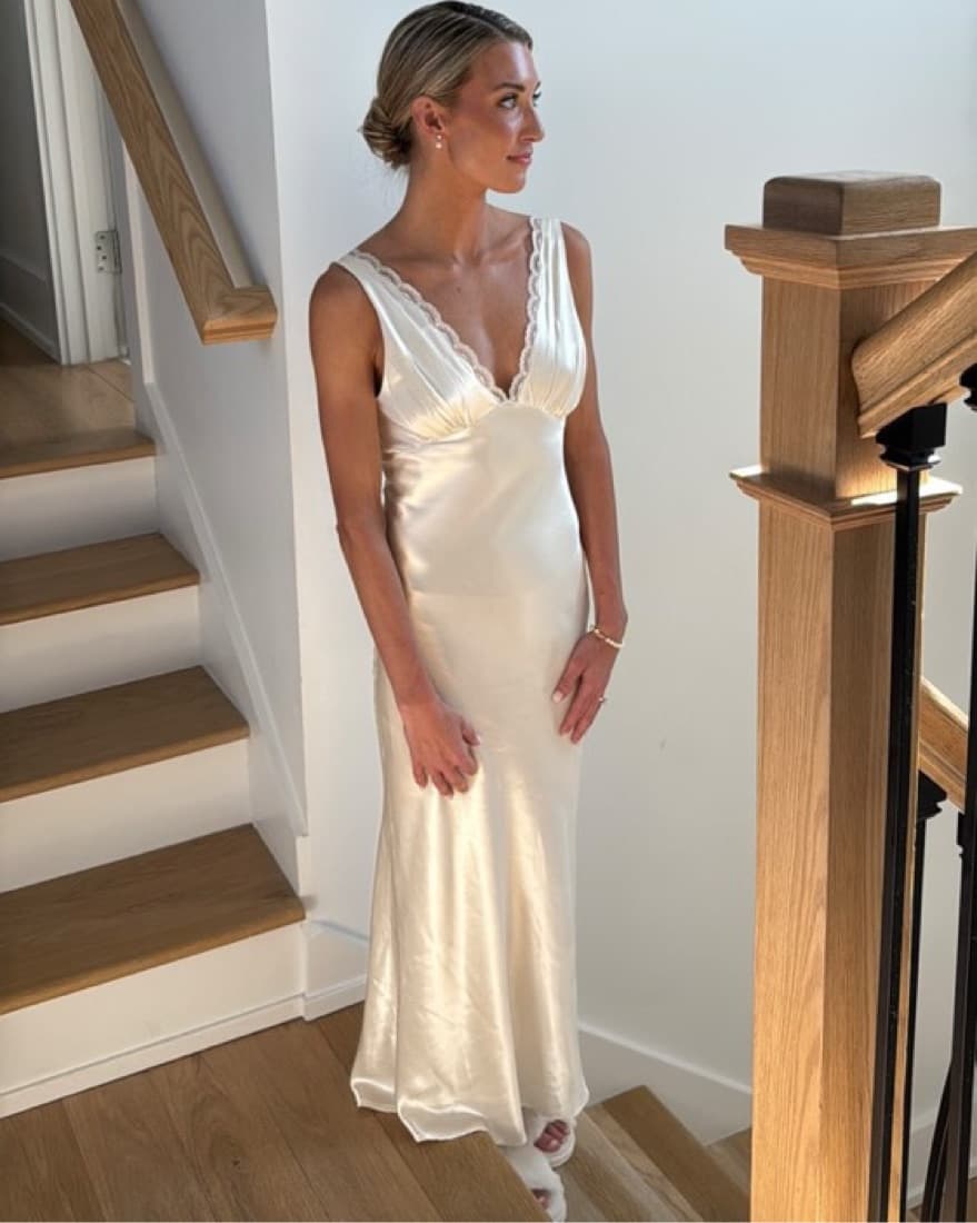 White Bridal Slip Dress - Image 3