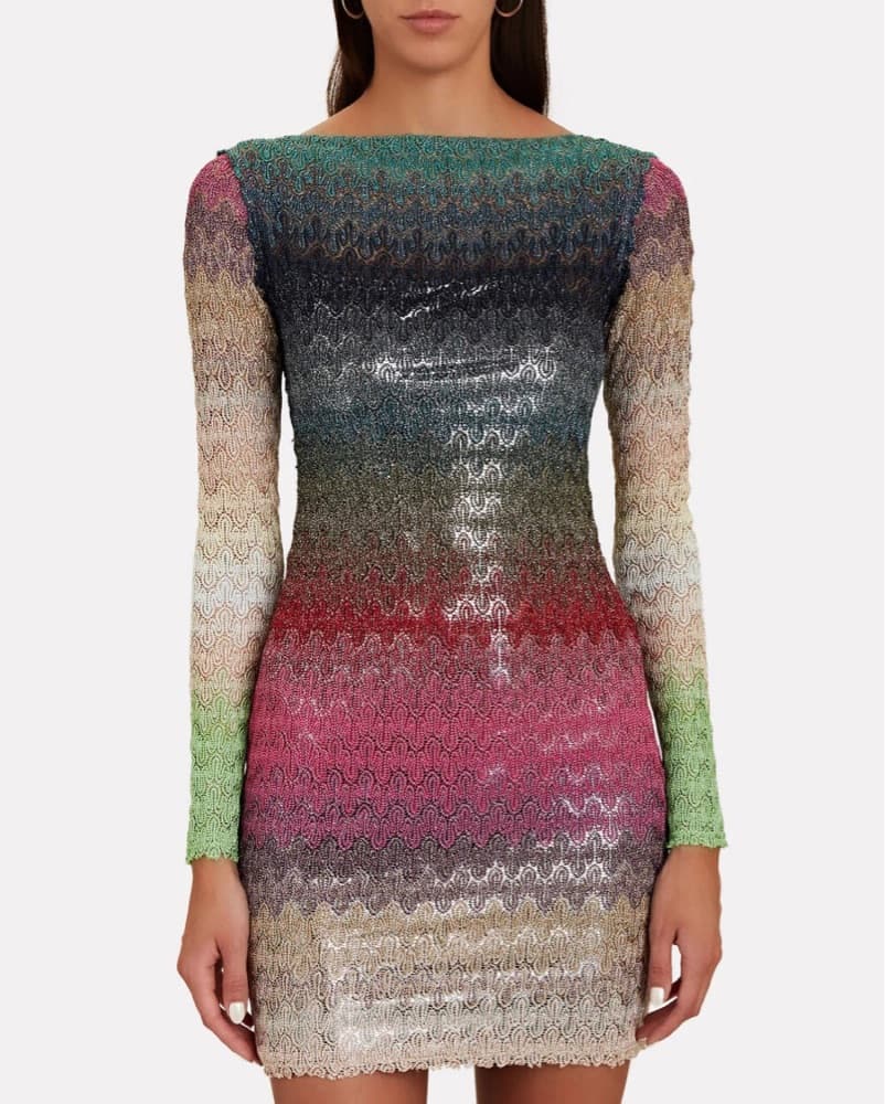 Missoni Metallic Long Sleeve Mini Dress - Image 3