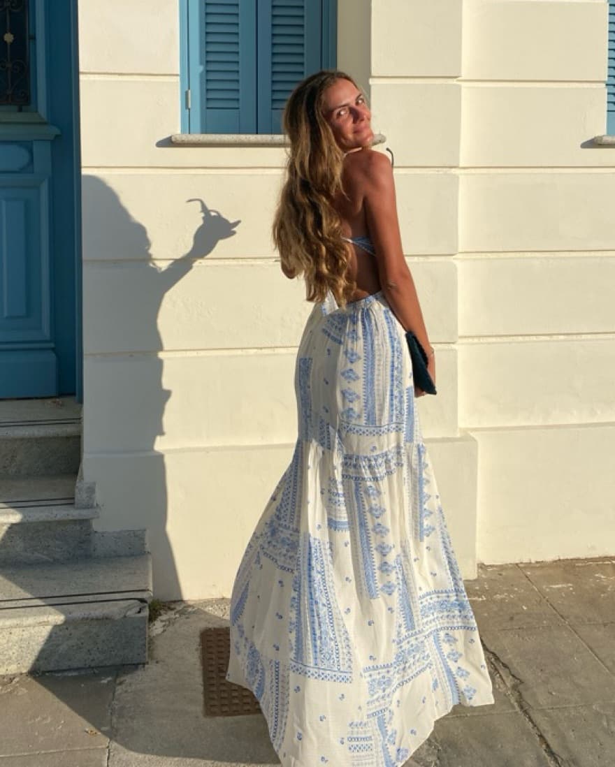 Maxi Dress Blue And White Bash - Image 2