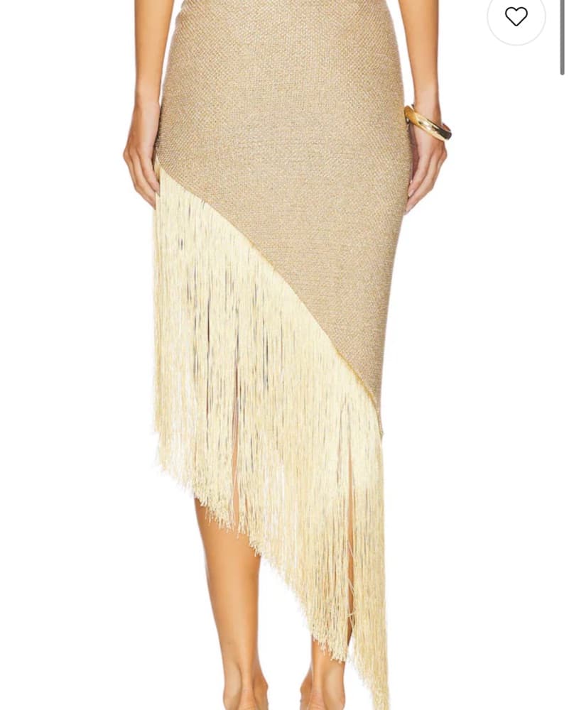 Gold Metallic Tassel Wrap Pareo Skirt - Image 6