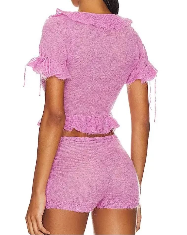 Guizio Ruffle Pink Knit Set - Image 2