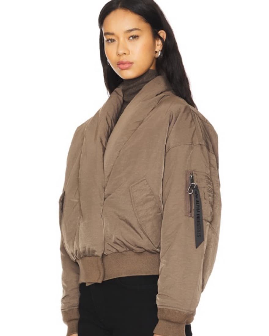 Stylish Khaki Bomber Jacket - Image 3