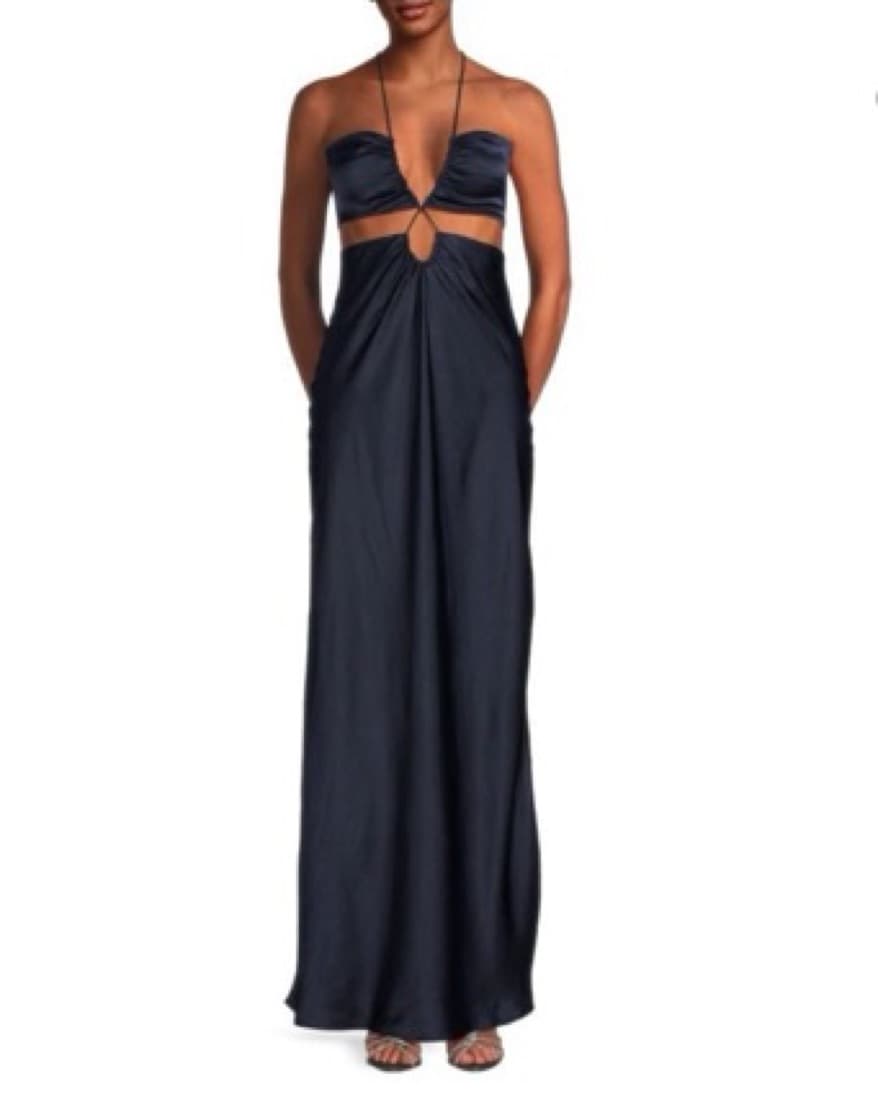 BA&SH Carmine Cutout Satin Maxi Dress - Image 1