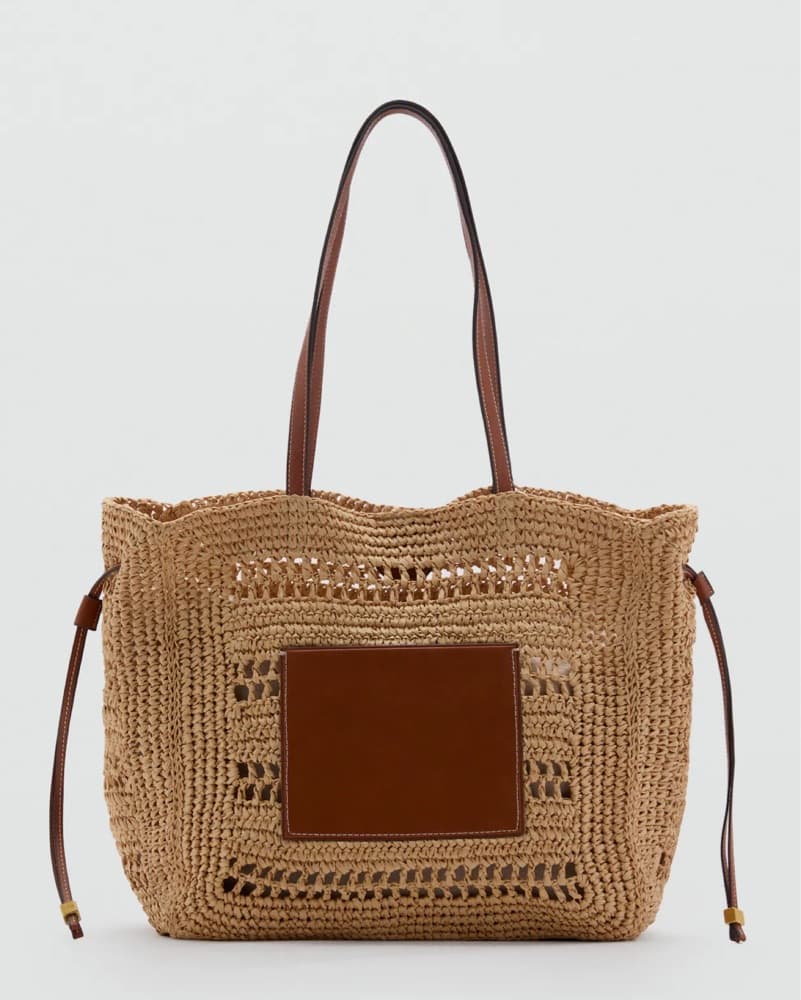 Raffia Straw Beach Tote Bag - Image 1