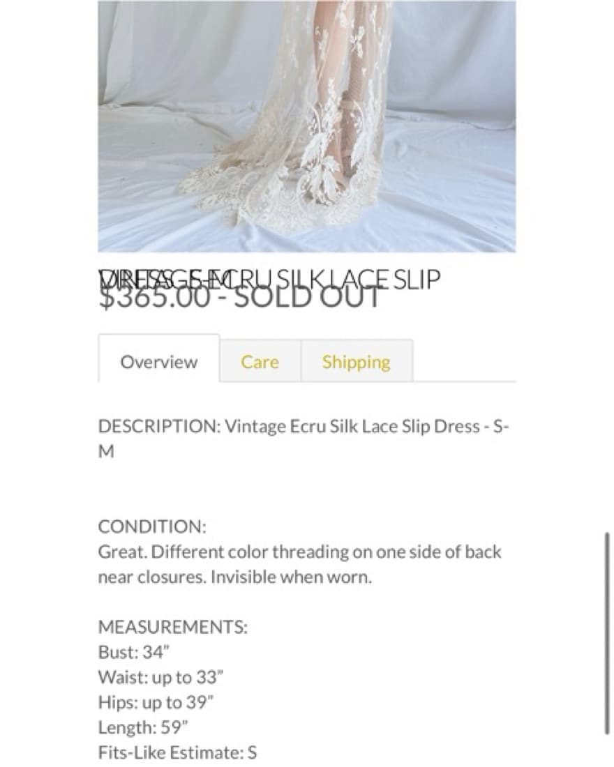 Vintage Ecru Silk Lace Slip Dress  - Image 3