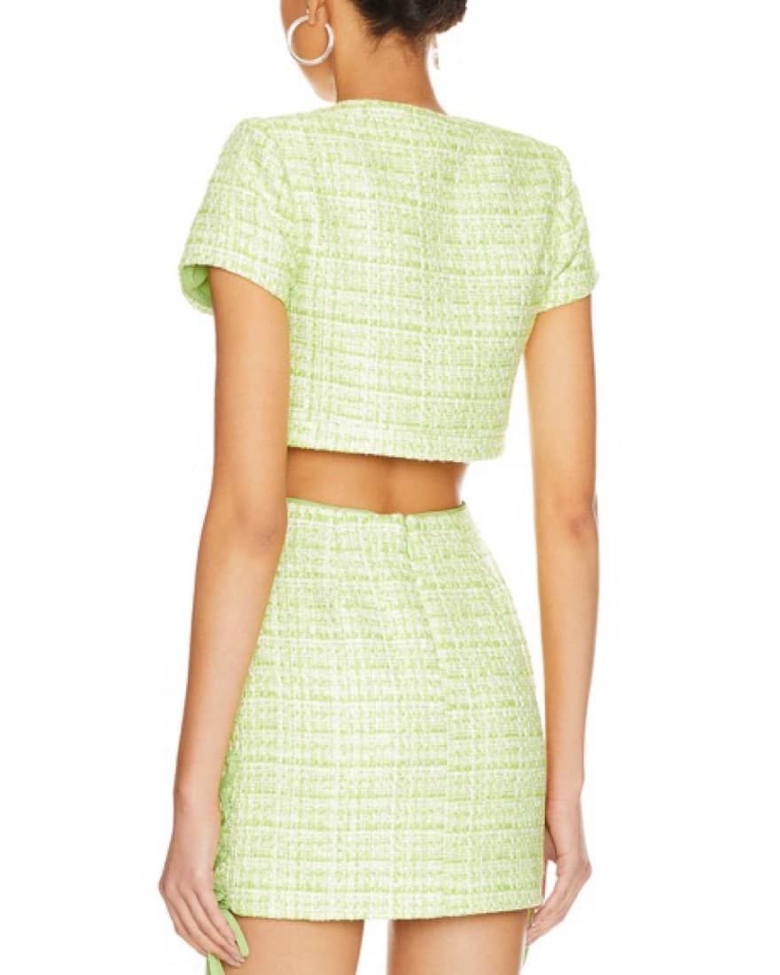 Lovers And Friends Green Tweed Skirt - Image 3