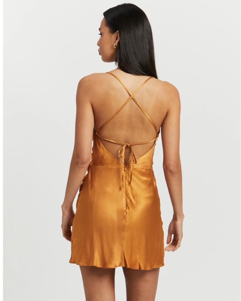 Shona Joy Gold Mini Dress - Image 2