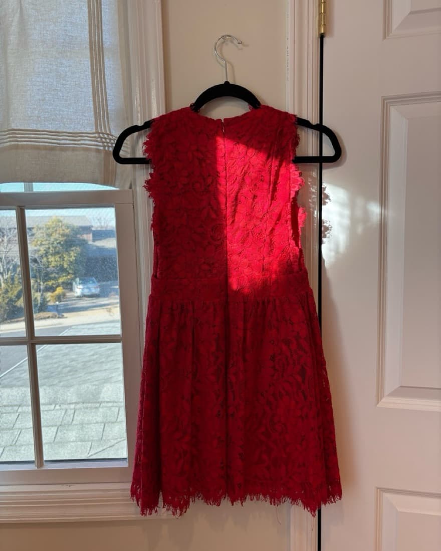 Red Lace Cocktail Dress - Image 4