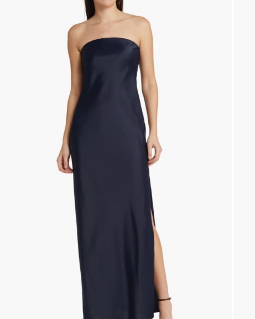 The Odelle Strapless Satin Gown - Image 1