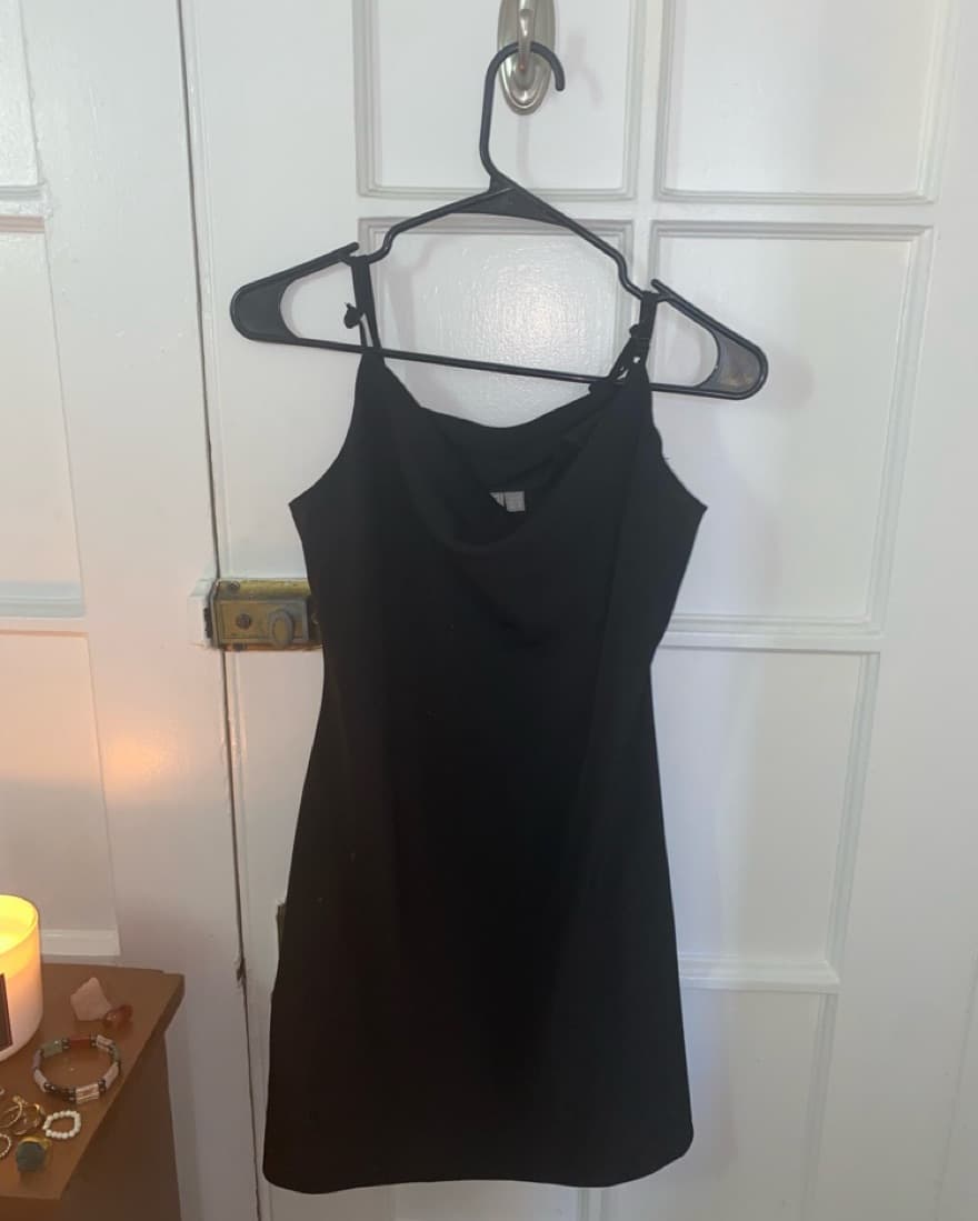mini silk black dress - Image 1