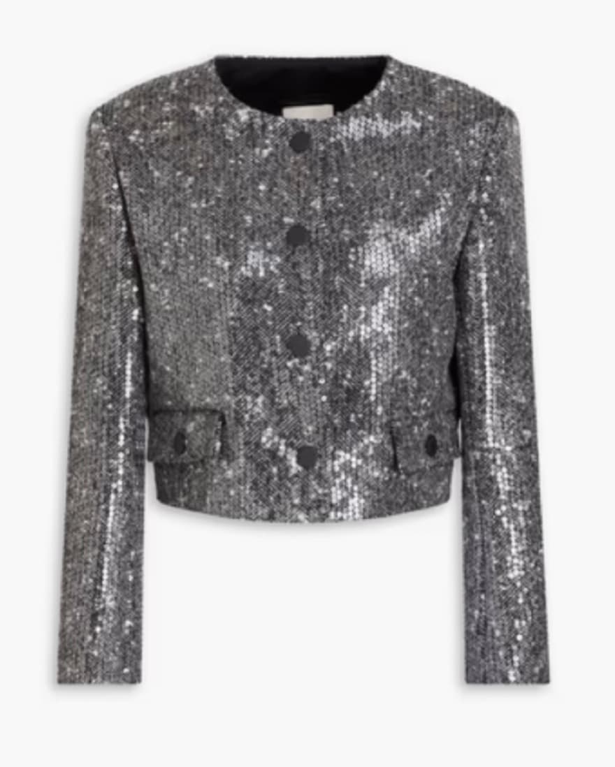 SANDRO Sequin Houndstooth Print Jacket  - Image 1