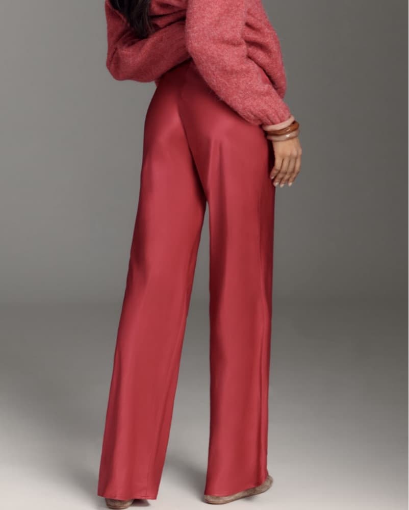 Wide Leg Satin Pants - Image 2