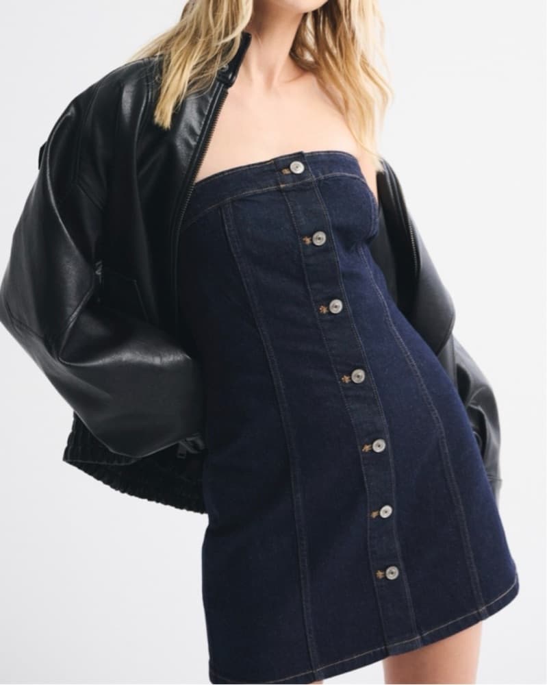 Denim Mini Dress - Image 1