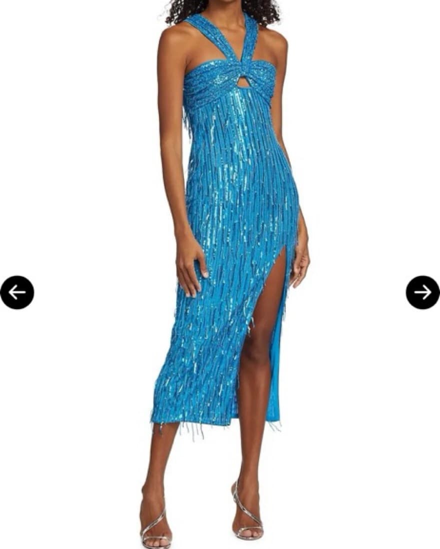 Saylor Connor Sequined Fringe Midi Dress - Image 4