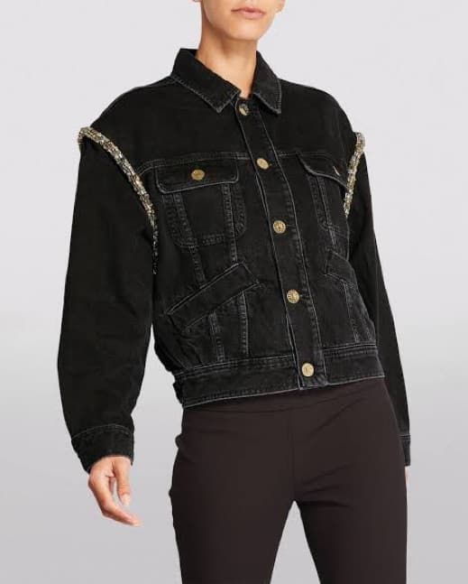 Sandro Rhinestone Denim Jacket - Image 3