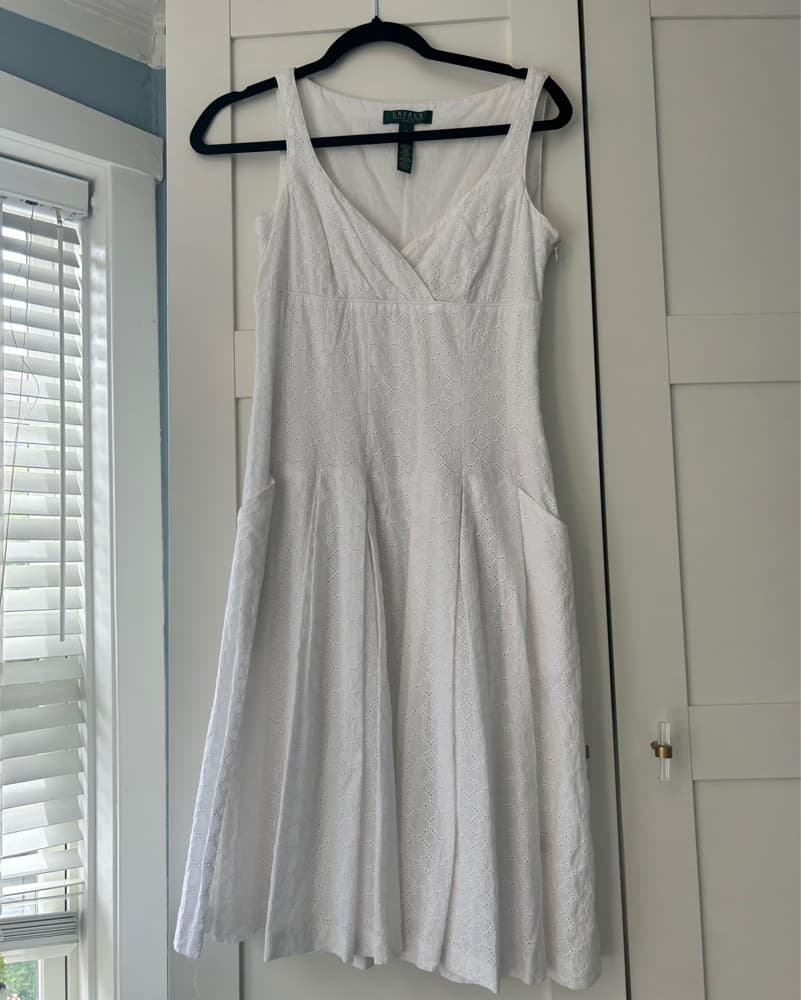 Ralph Lauren Drop Waist Eyelet Dress - Image 1