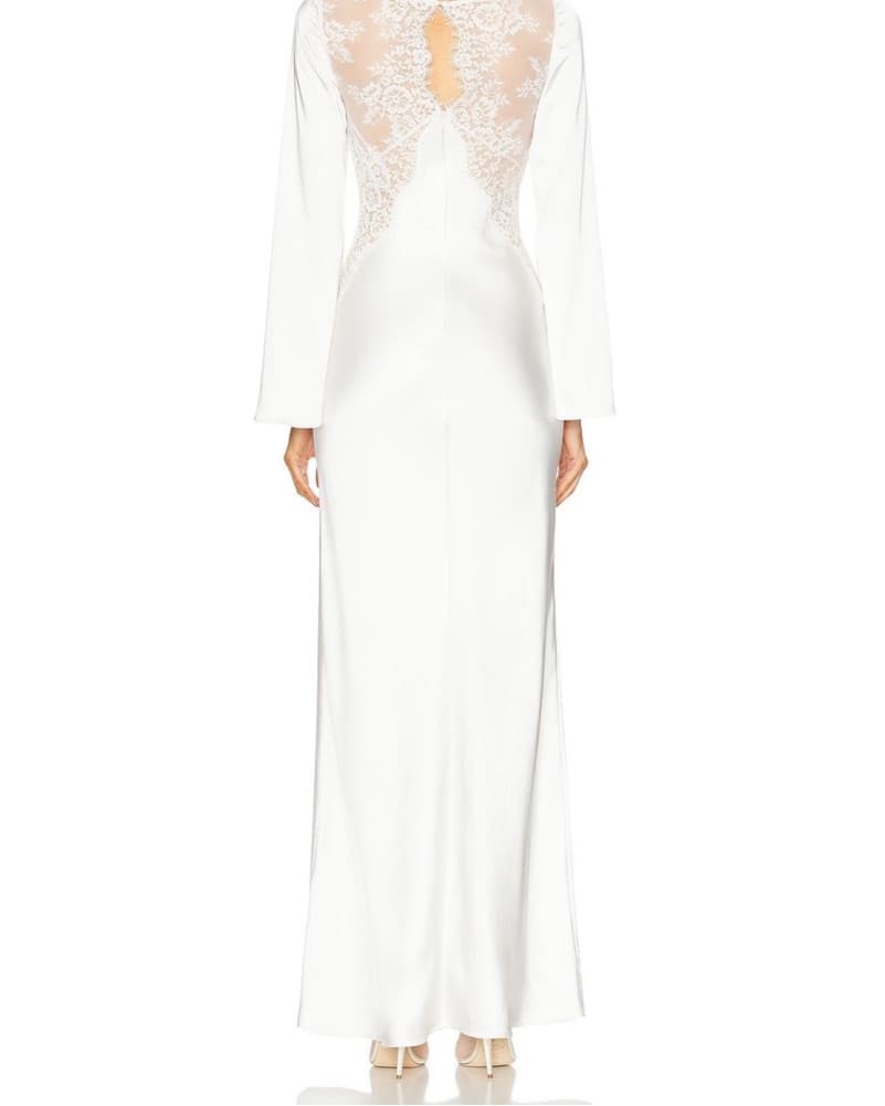 Self Portrait Lace Satin Long Bridal  - Image 2
