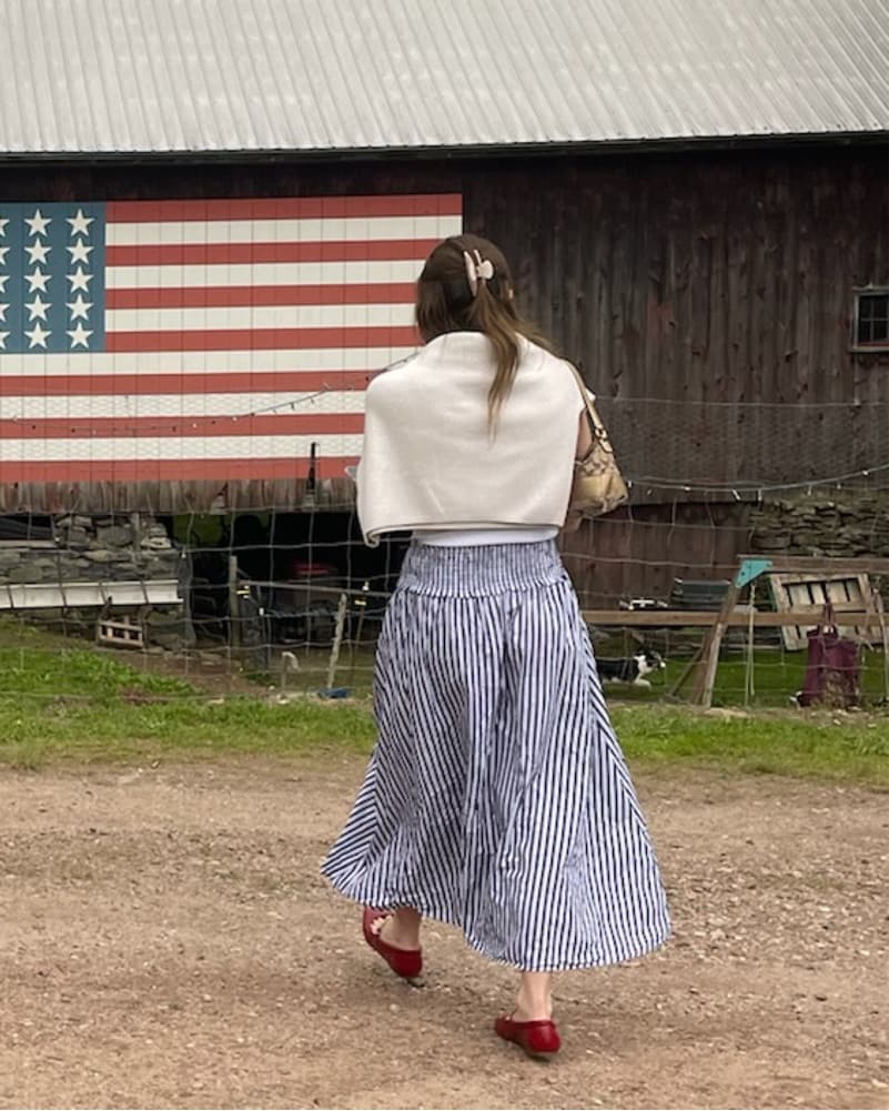Hill House Blue Striped Skirt - Image 2