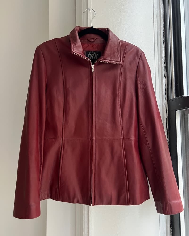 Burgundy Leather Jacket  - Image 3
