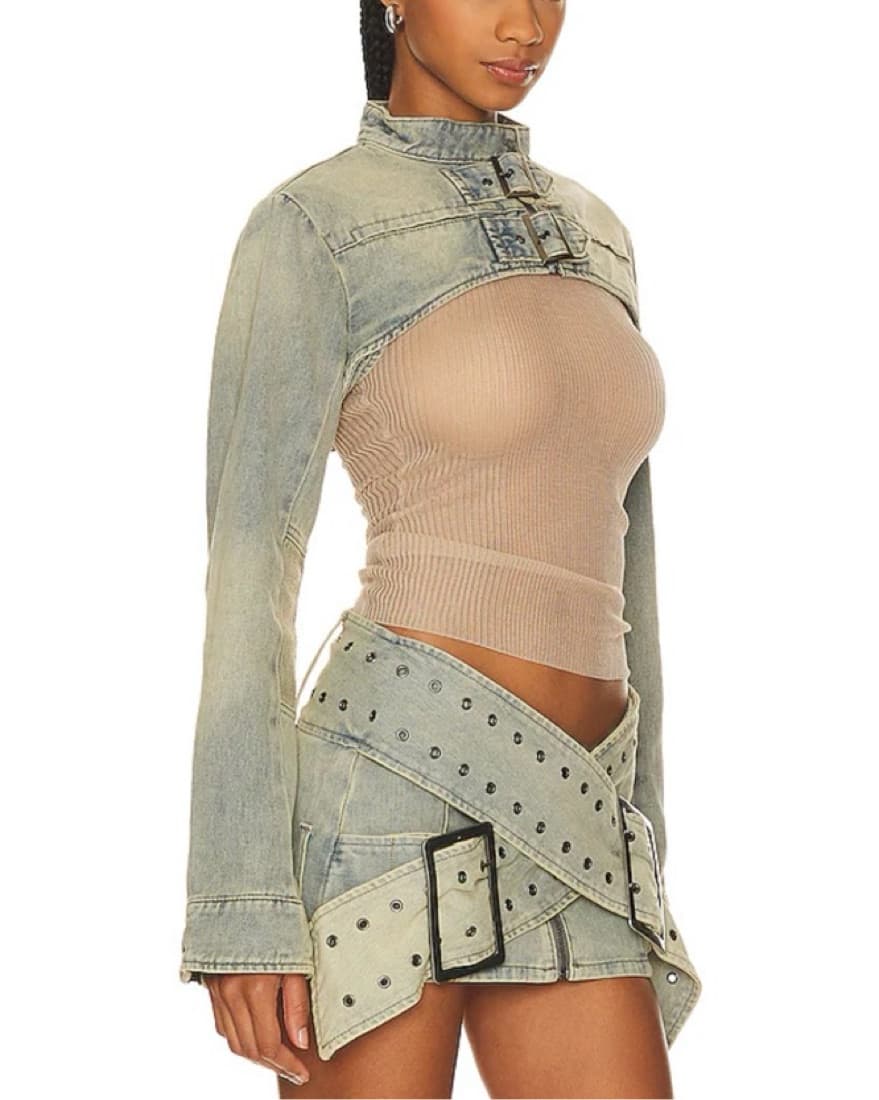 Denim Assassin Ultra Cropped Jacket - Image 2