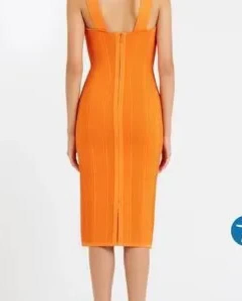Herve Leger Sweethear Bodycon Midi Dress - Image 3