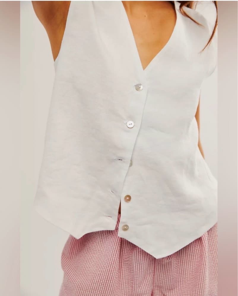 Donni Linen Vest L NWT - Image 2