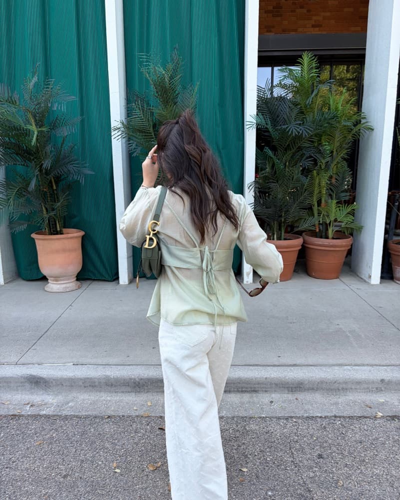 NKC Mint Two Piece Sheer Button Down - Image 1