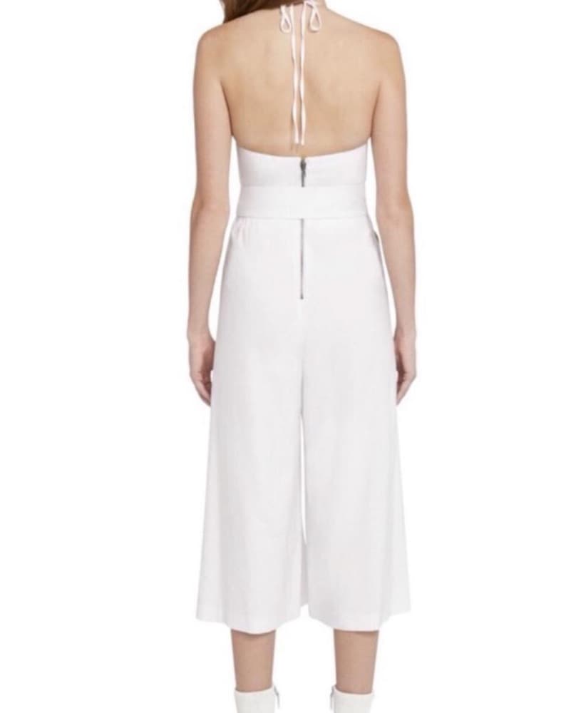 Alice & Olivia Linen Halterneck Jumpsuit - Image 4