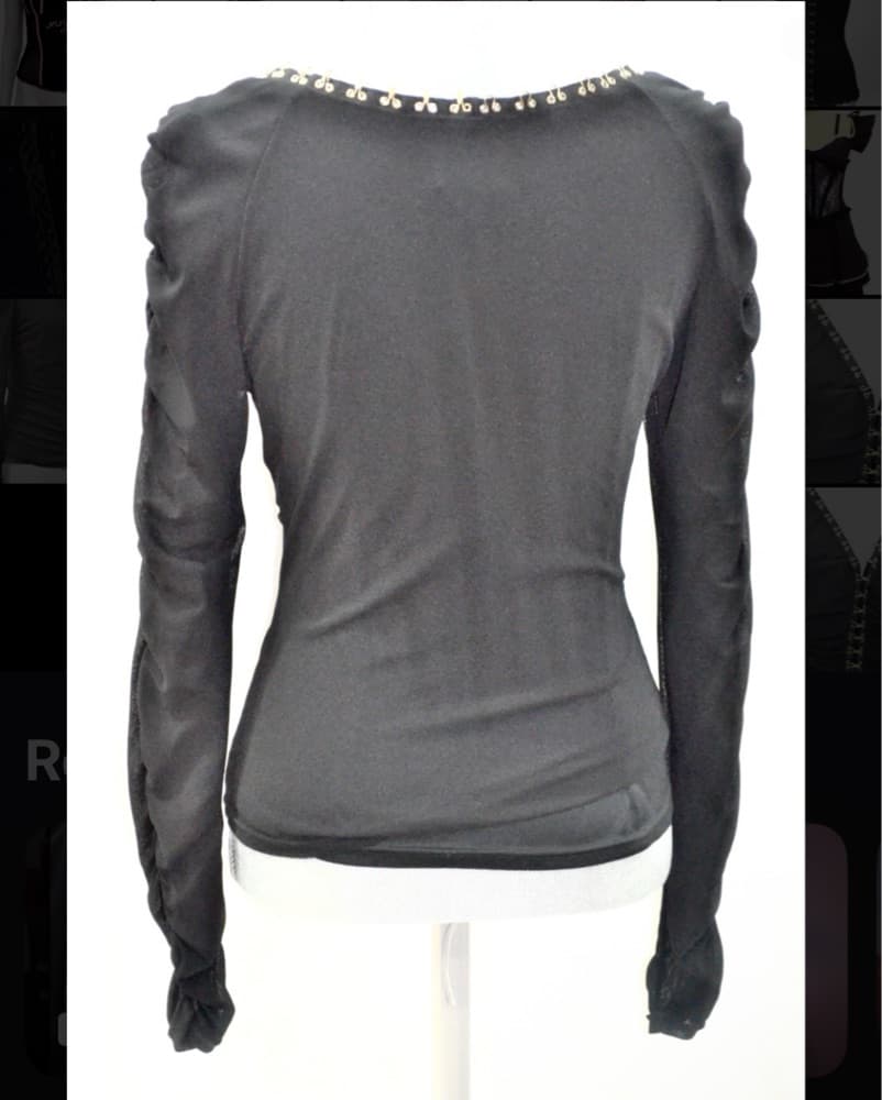 Caché Black Mesh Hook & Eye Long Sleeve - Image 3