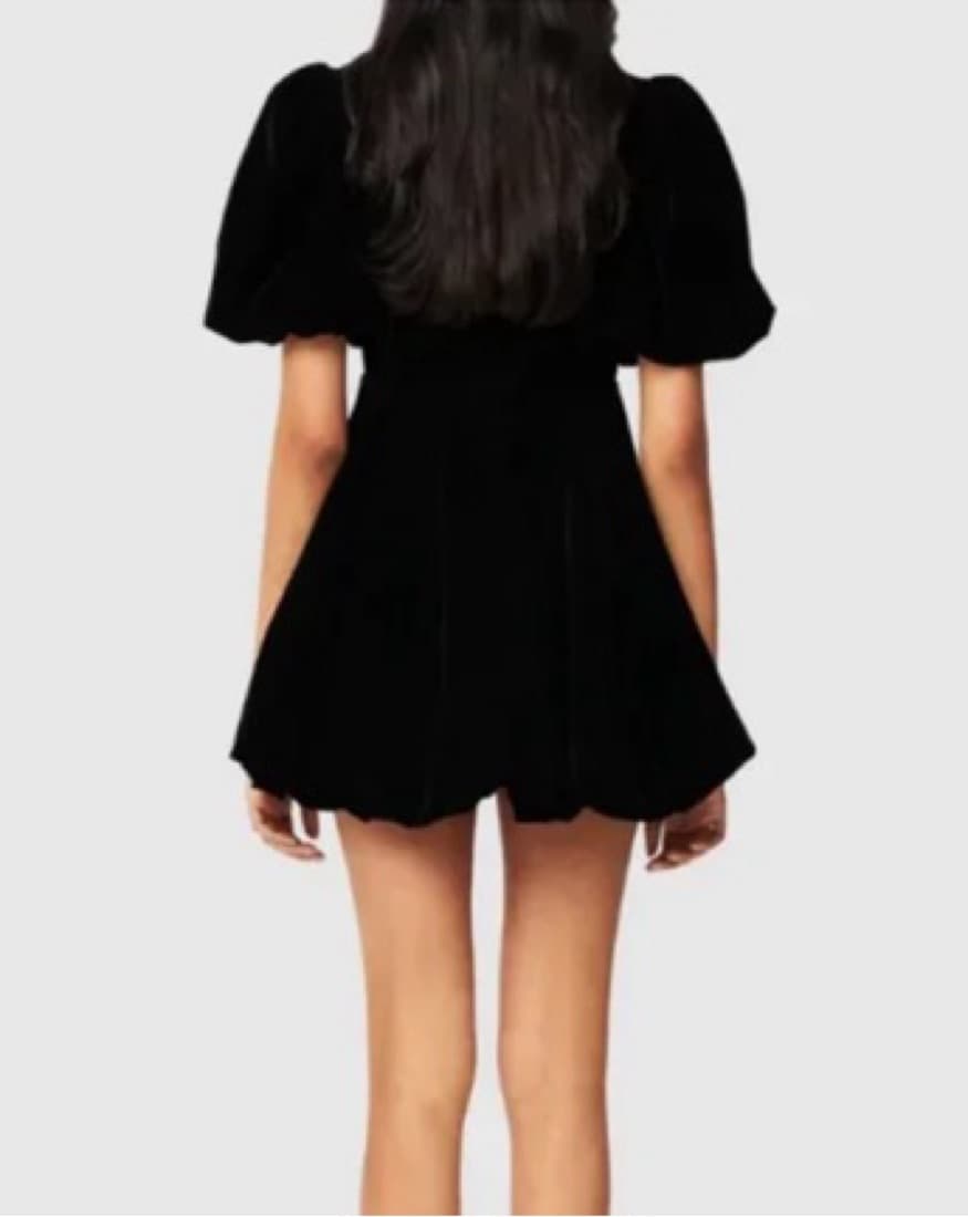 Par Violet Velvet Bubble Hem Mini Dress - Image 4