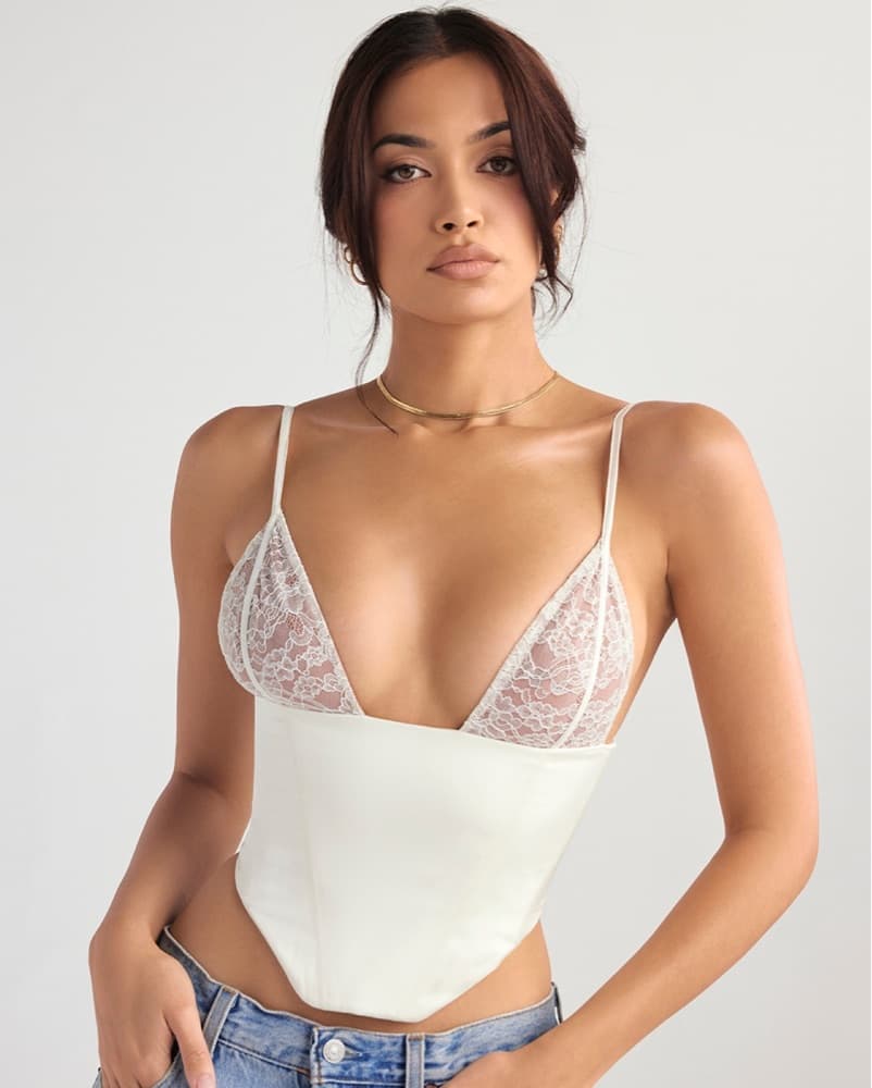 House Of CB White Lace Corset Top - Image 2