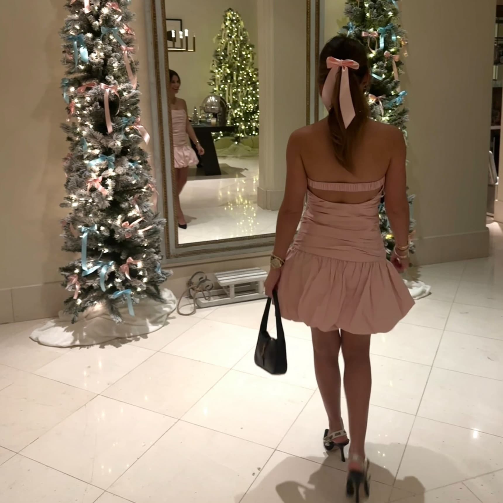 Fran Ruched Cotton Mini Dress - Rose - Image 3