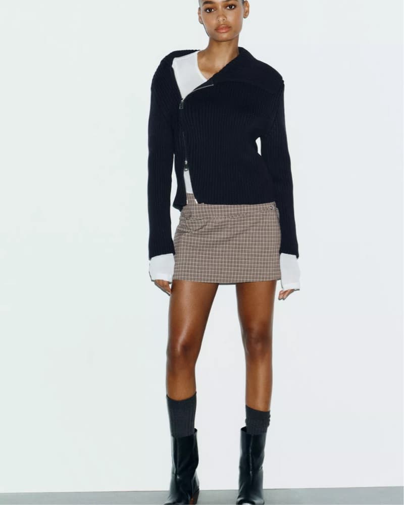 Sleek Plaid Mini Skort - Image 5