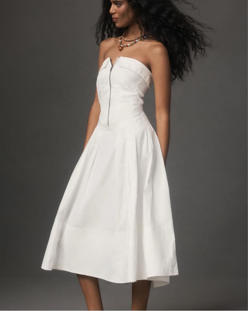 Strapless Twofer Midi Dress - Image 3