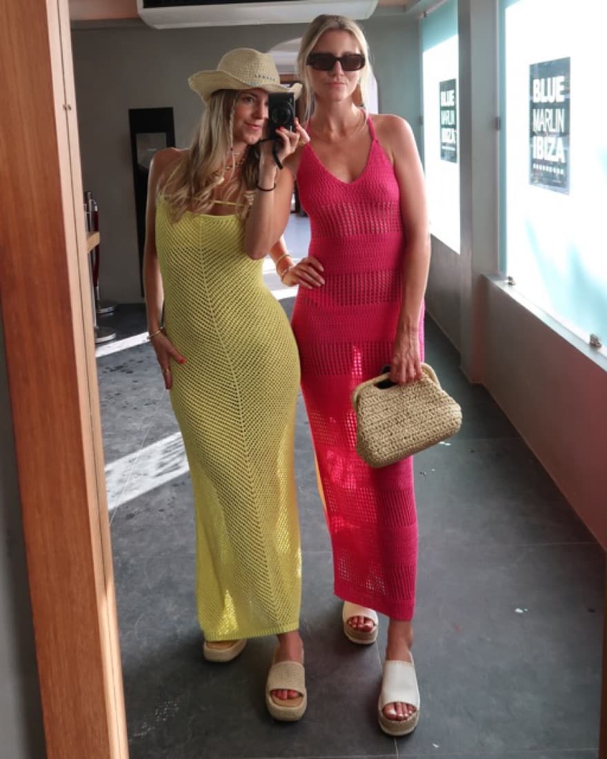 Revolve Yellow Knit Beach Dress - Image 1