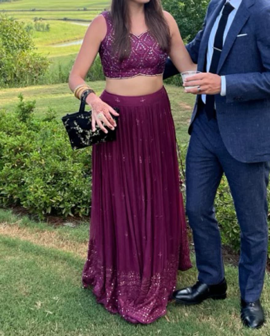 Purple Lehenga Skirt - Image 2