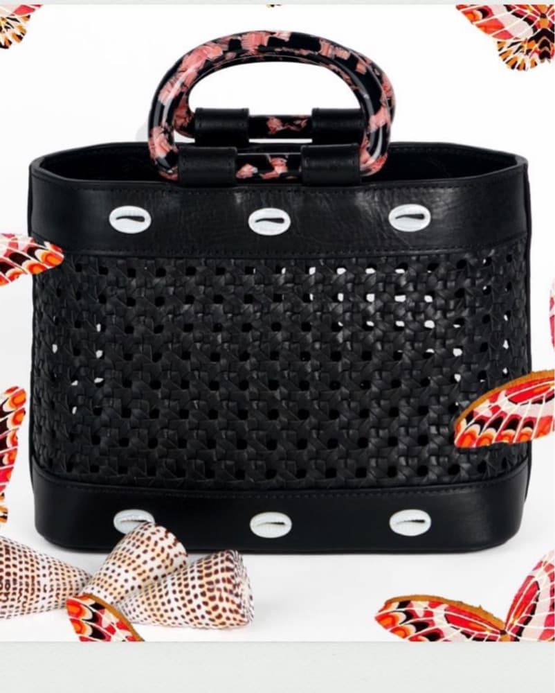 Sleek Black Perforated Tote - Image 2